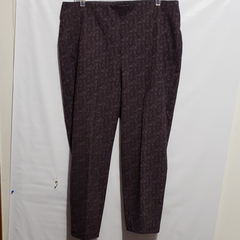 CHICO'S Women 2.5 Flat Front Pull On Patterned Ankle Pants